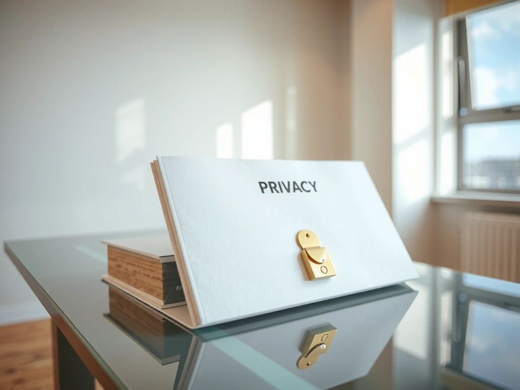 Vertrauliche Akte mit Schloss auf modernem Schreibtisch